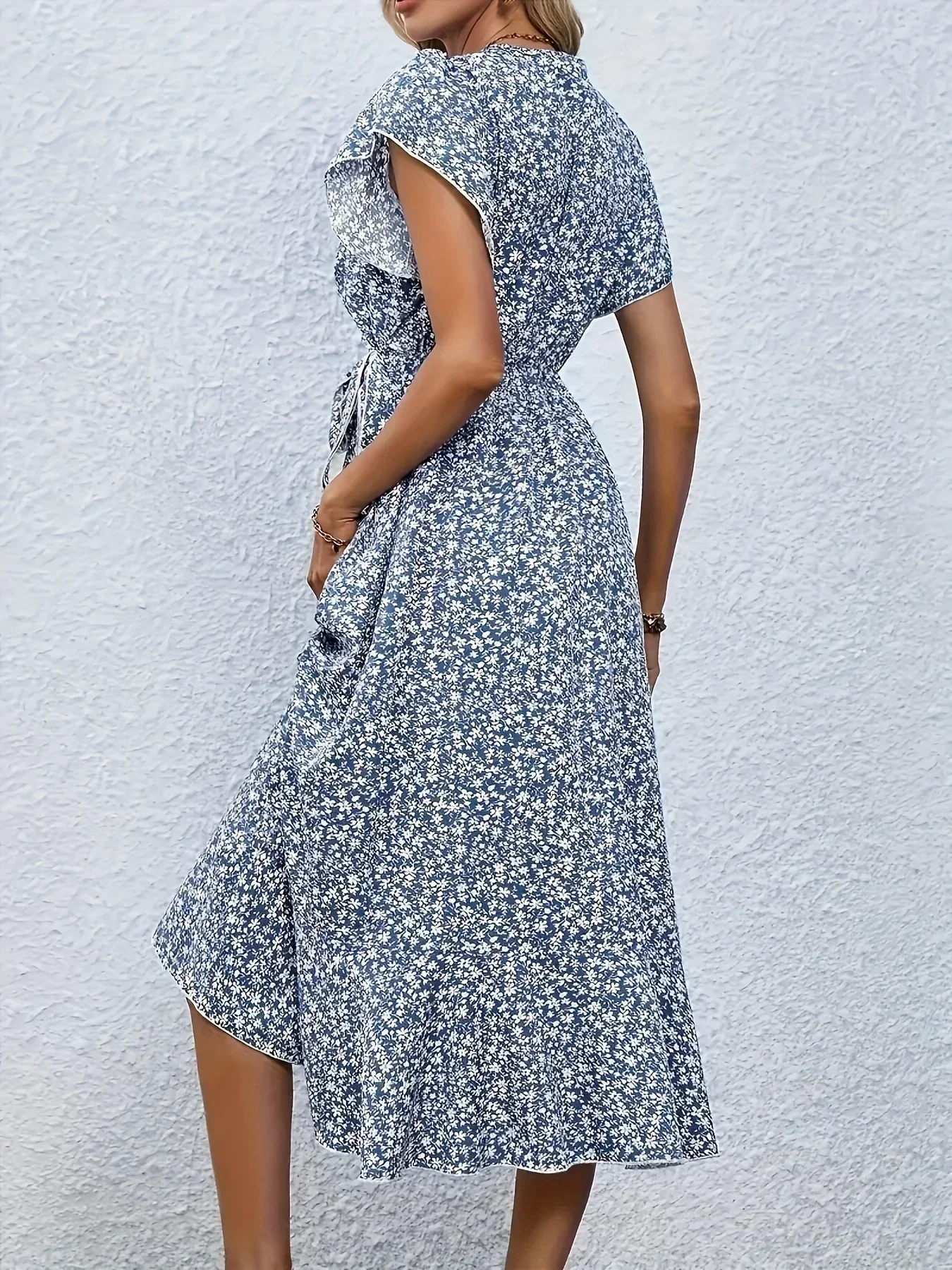 Damen Elegante Blumenmuster Kleid | Midi - Image 3