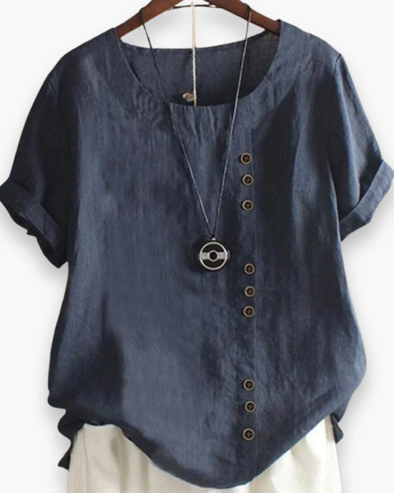 Damen Elegante Kurzarm-Bluse | Unifarben - Image 5