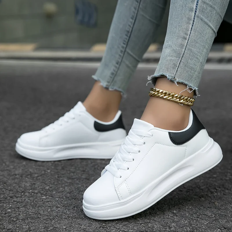 Damen elegante lässige Sneaker | Weiß - Image 2