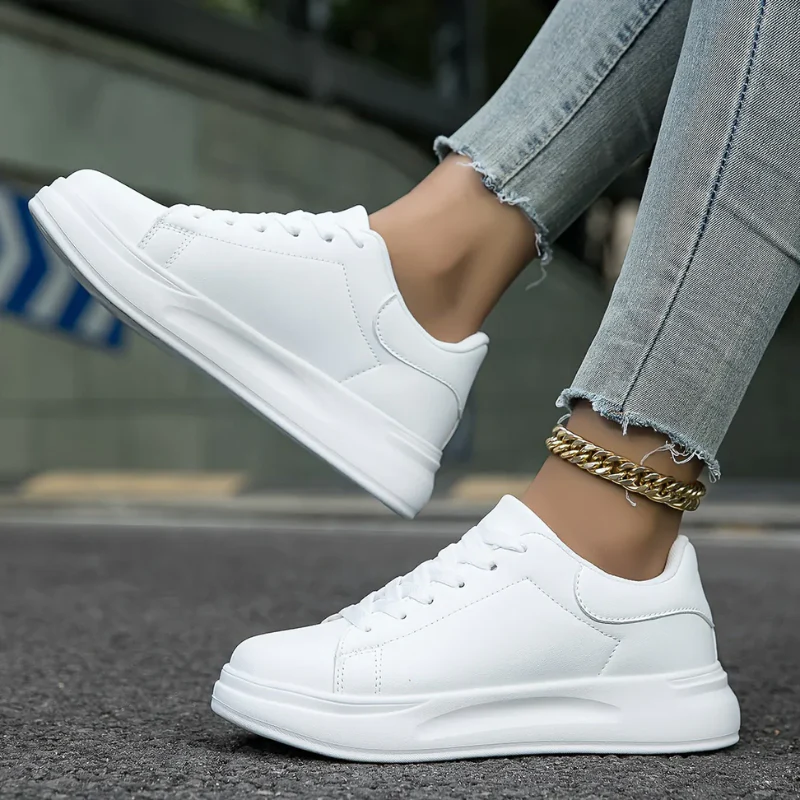 Damen elegante lässige Sneaker | Weiß - Image 3