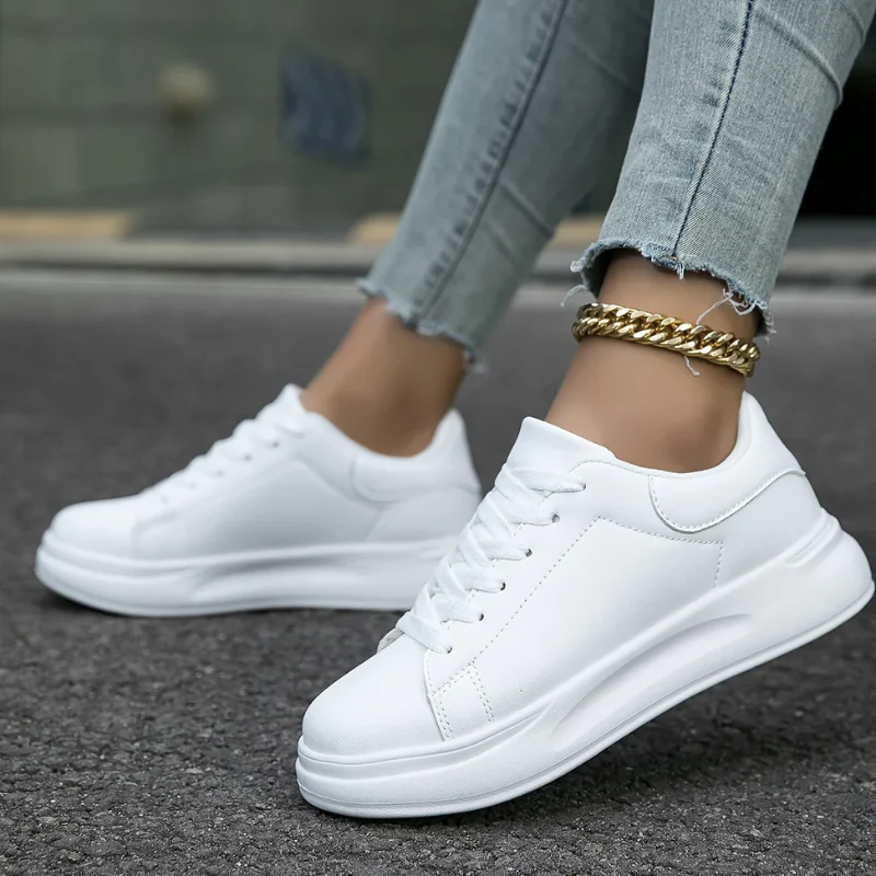 Damen elegante lässige Sneaker | Weiß - Image 4