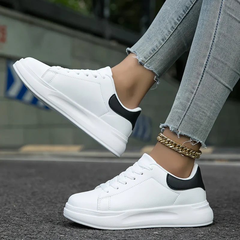 Damen elegante lässige Sneaker | Weiß - Image 5