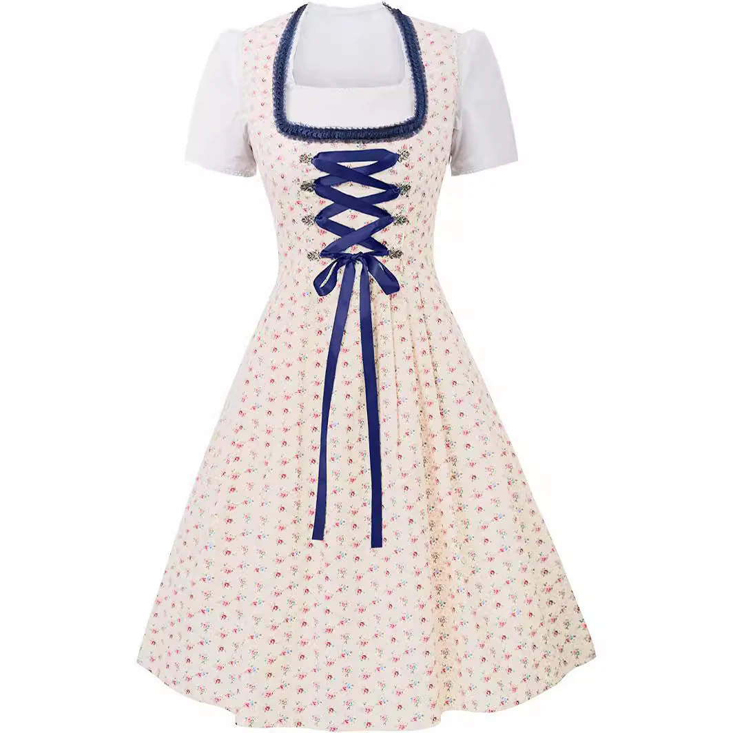 Damen Elegante Midi Oktoberfest Dirndl Kleid - Image 2