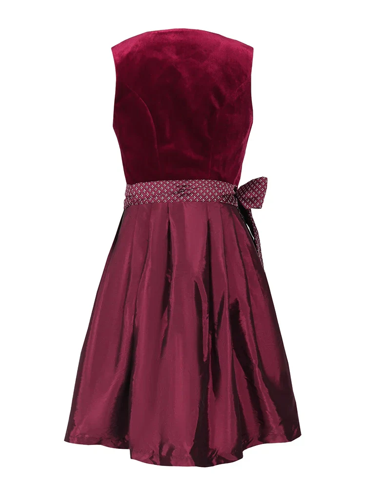 Damen Elegante Rot Oktoberfest Dirndl Kleid - Image 3