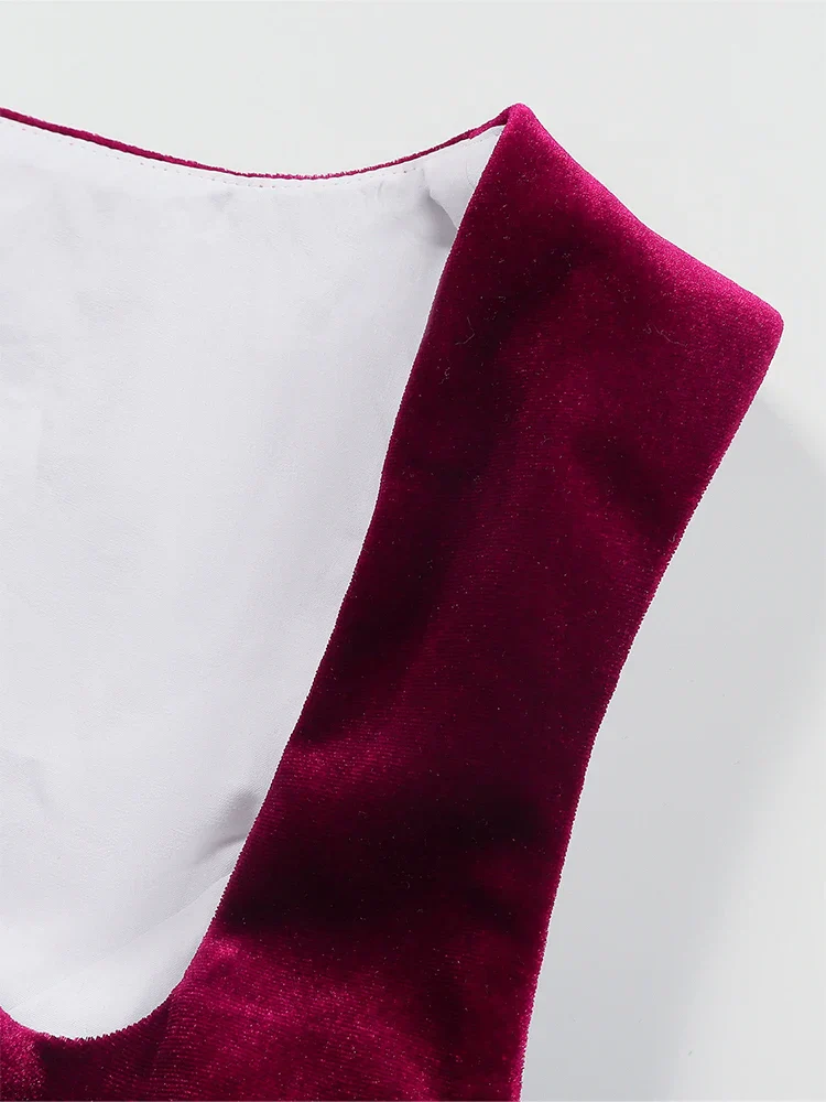 Damen Elegante Rot Oktoberfest Dirndl Kleid - Image 4