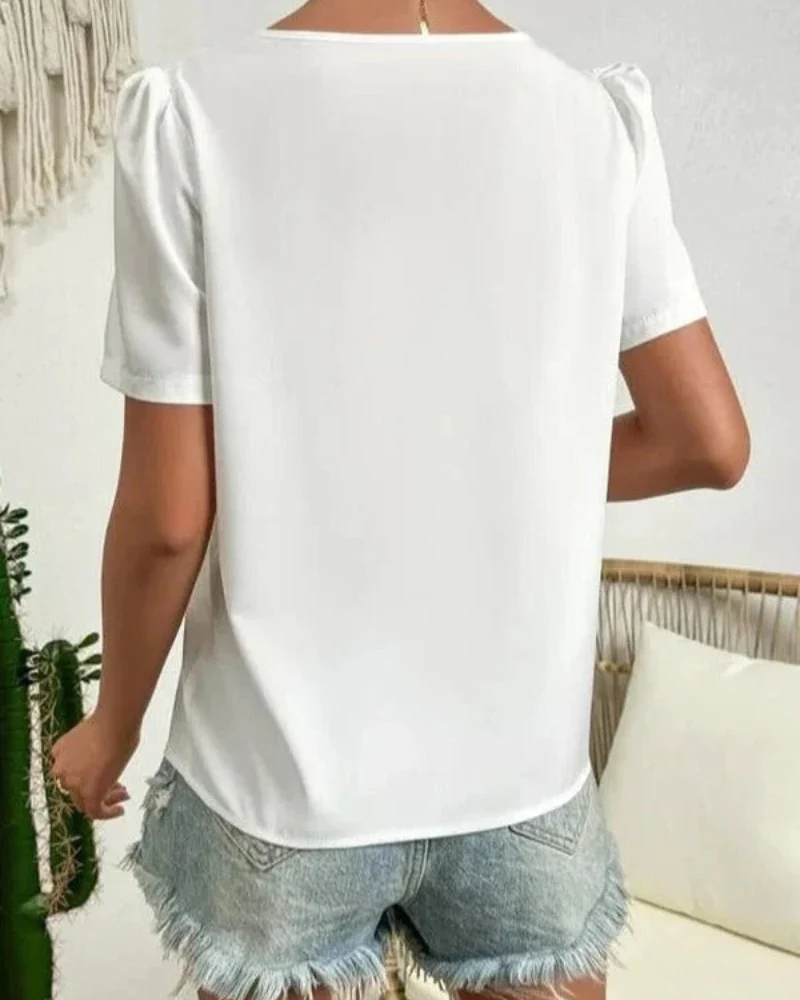 Damen elegante Sommerbluse | weißes - Image 3