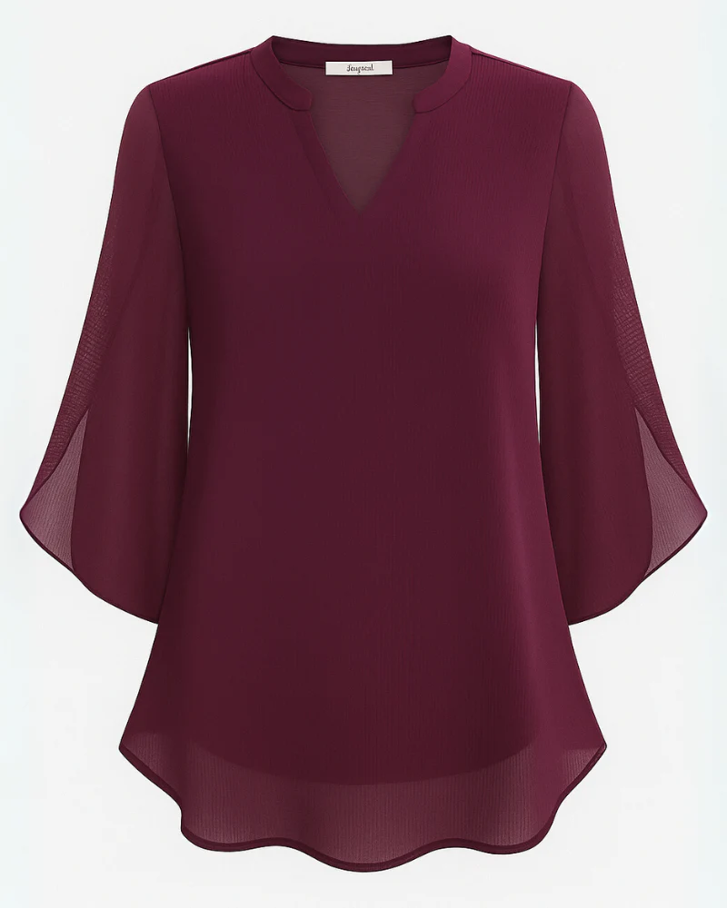Damen Elegante V-Ausschnitt Bluse | 3/4 Ärmel - Image 7