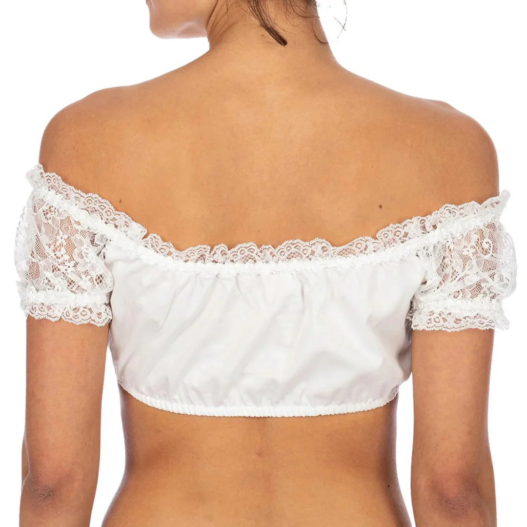 Damen Elegante Weiße Oktoberfest Dirndl Bluse - Image 2
