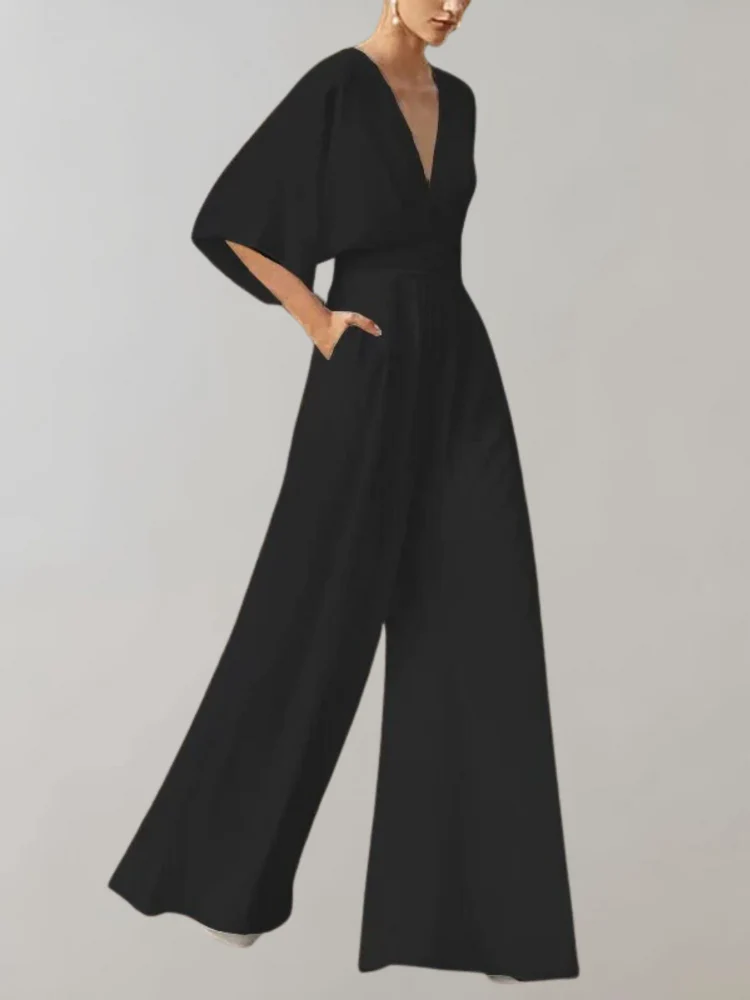 Damen eleganter Jumpsuit mit weitem Bein | Hochzeitsgäste - Image 2