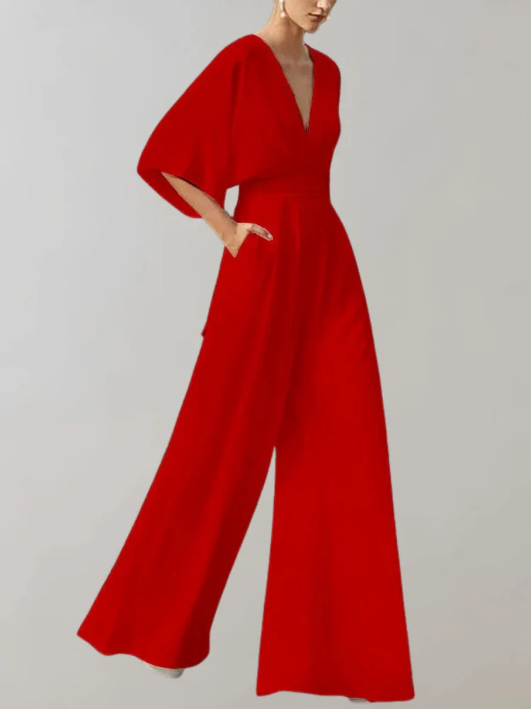 Damen eleganter Jumpsuit mit weitem Bein | Hochzeitsgäste - Image 3