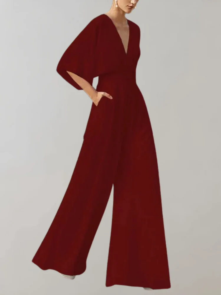 Damen eleganter Jumpsuit mit weitem Bein | Hochzeitsgäste - Image 4