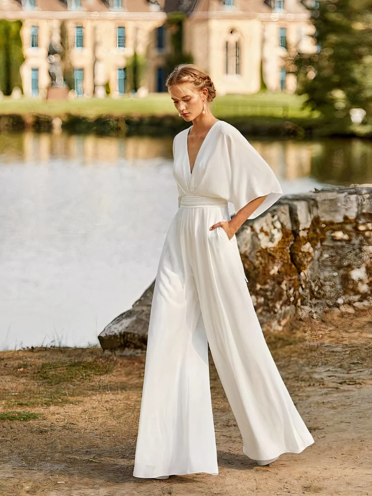 Damen eleganter Jumpsuit mit weitem Bein | Hochzeitsgäste - Image 7