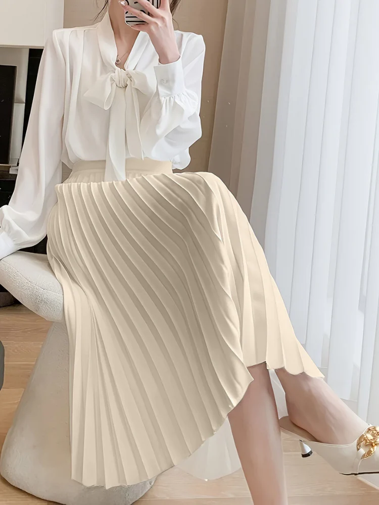 Damen eleganter Midirock mit hoher Taille | Lang - Image 2