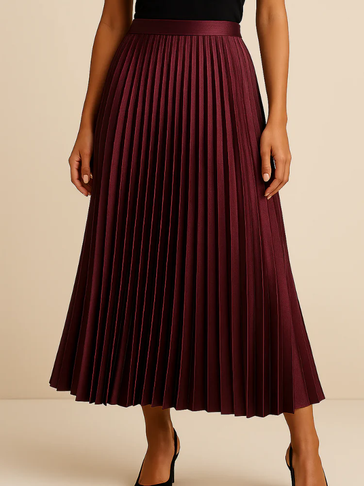 Damen eleganter Midirock mit hoher Taille | Lang - Image 3