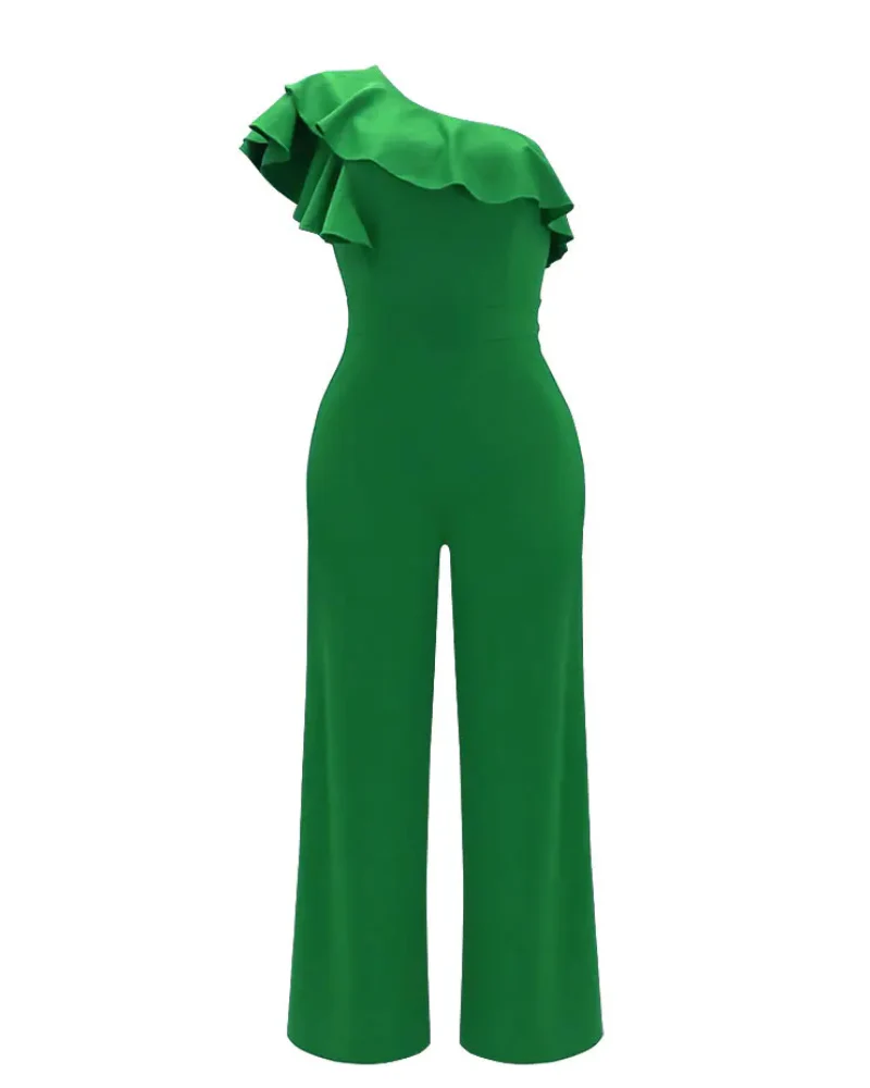 Damen Eleganter One Shoulder Jumpsuit | Weites Bein - Image 2