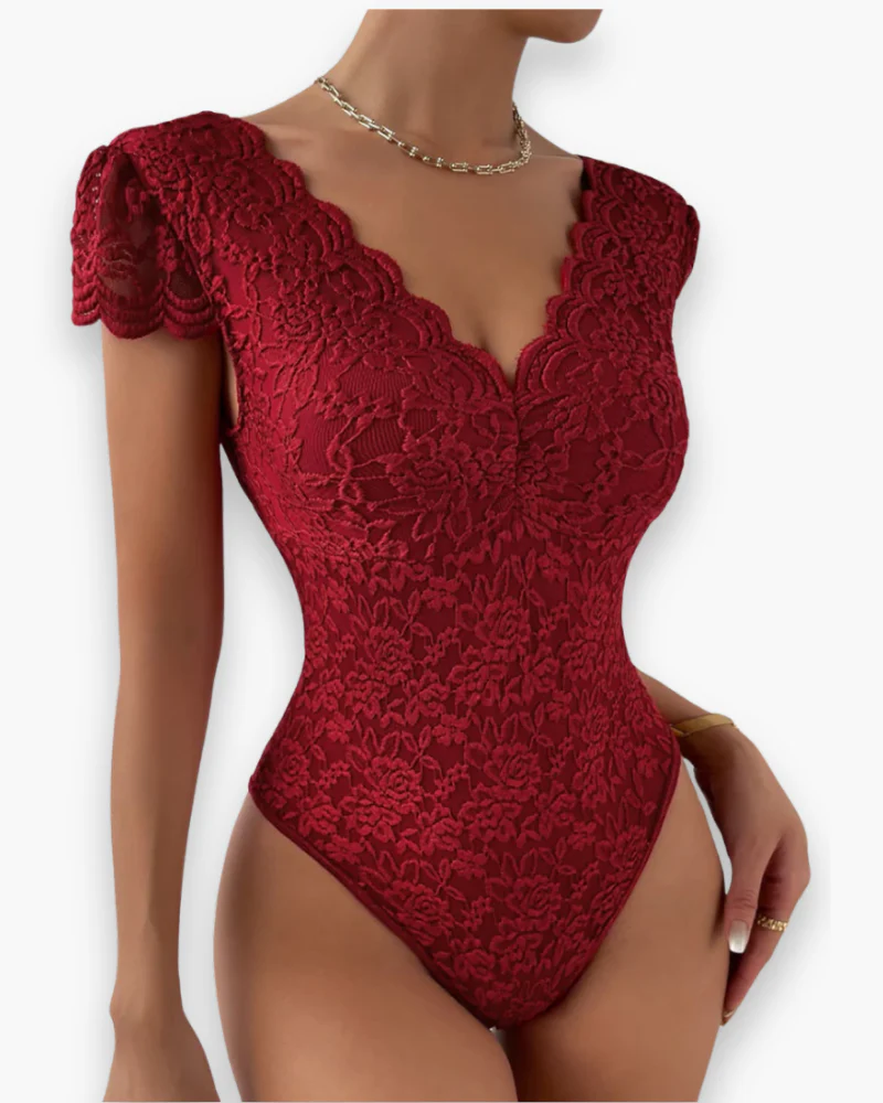 Damen Eleganter V-Ausschnitt Bodysuit | Kurzer Ärmel - Image 7