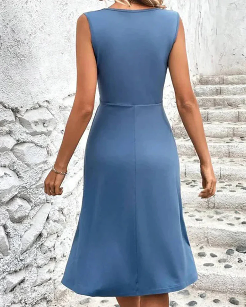 Damen Elegantes Ärmelloses Kleid | Midi - Image 3