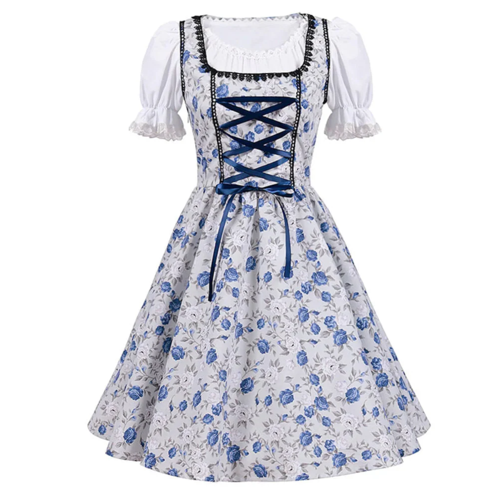 Damen Elegantes Blumen Dirndlkleid | Midi - Image 2