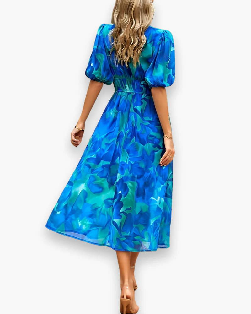 Damen Elegantes Blumendruck Midikleid | Midi Sommer Kleid - Image 4