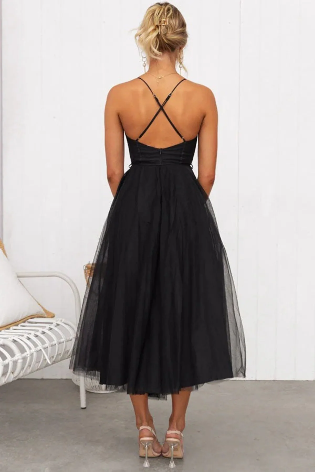 Damen elegantes fließendes Kleid für Hochzeitsgäste | Midi - Image 10
