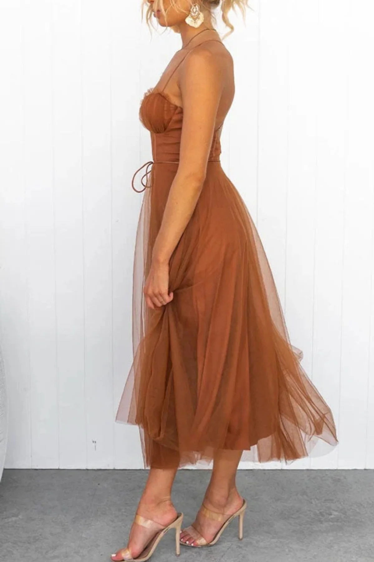 Damen elegantes fließendes Kleid für Hochzeitsgäste | Midi - Image 11