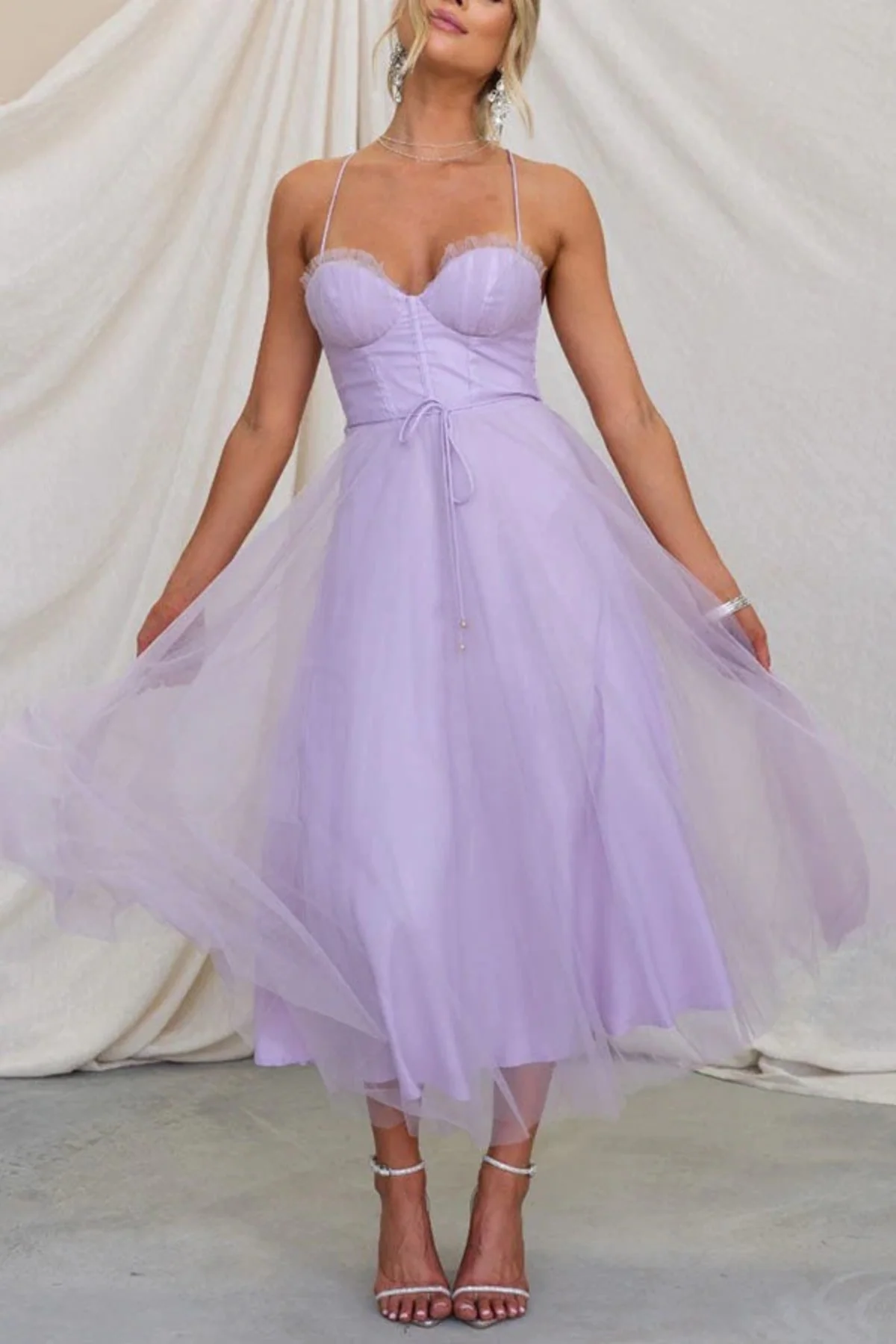 Damen elegantes fließendes Kleid für Hochzeitsgäste | Midi - Image 4