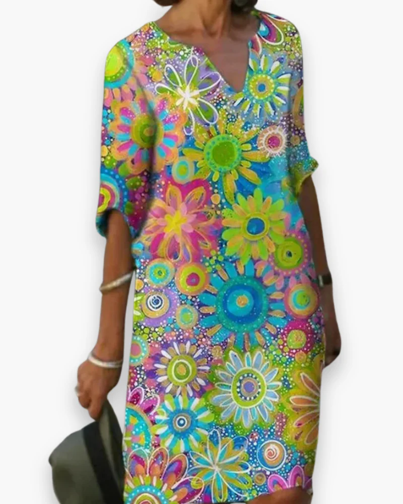 Damen Elegantes Floral Kleid | Midi - Image 2