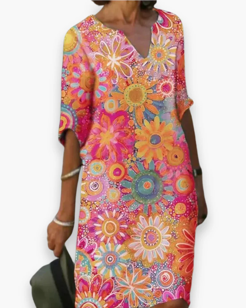 Damen Elegantes Floral Kleid | Midi - Image 3