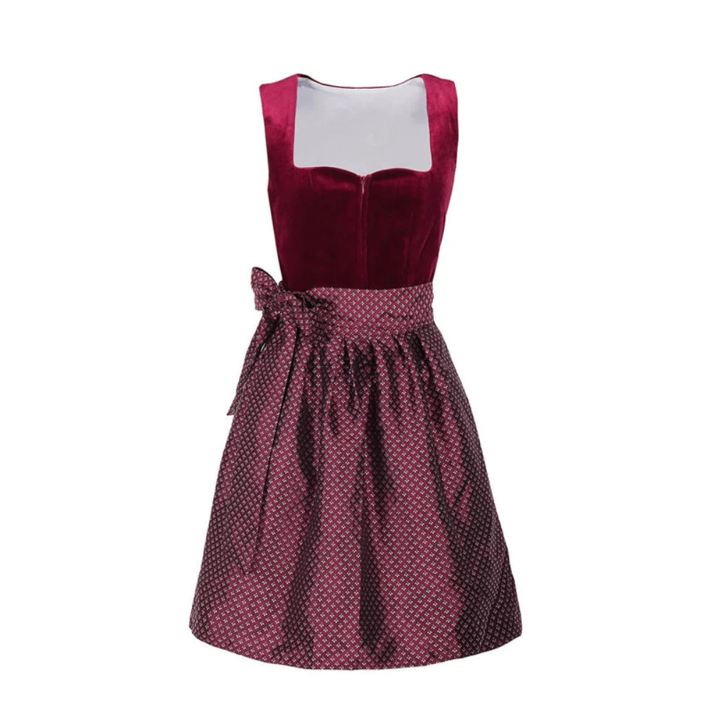 Damen Elegantes Kontrast Dirndl Kleid | Festlich Midi - Image 5