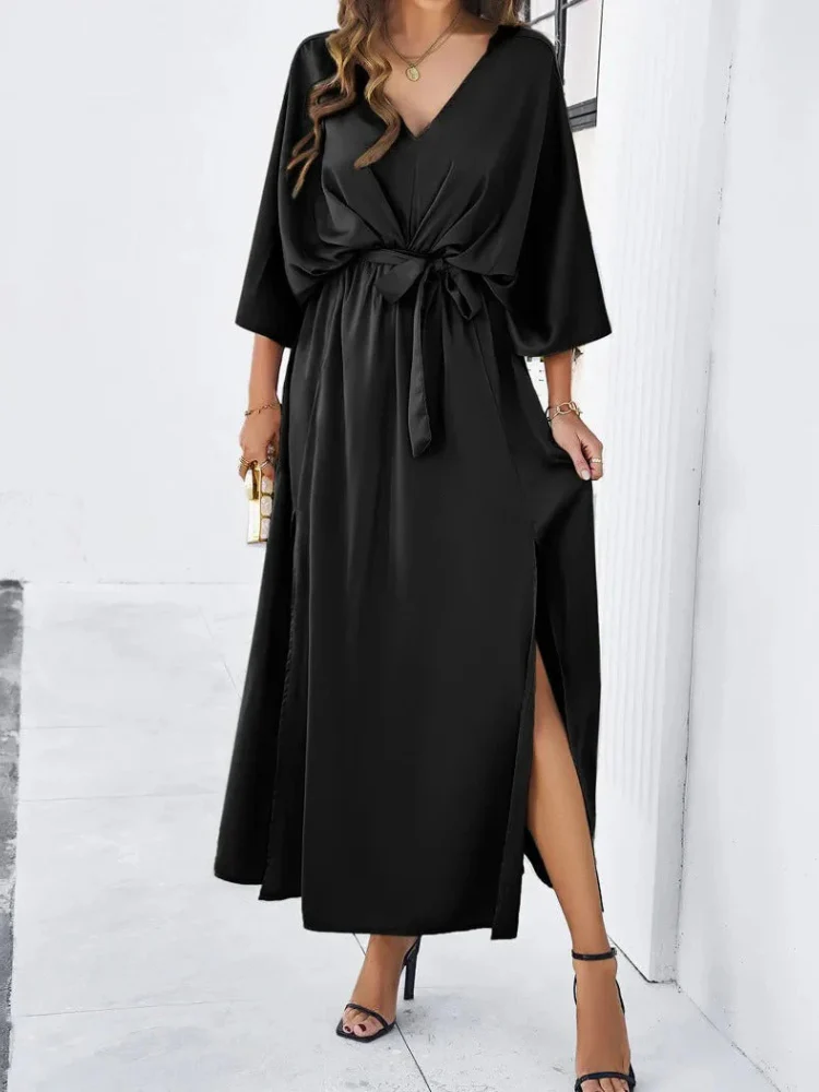 Damen elegantes Sommerkleid mit V-Ausschnitt | Midi - Image 4