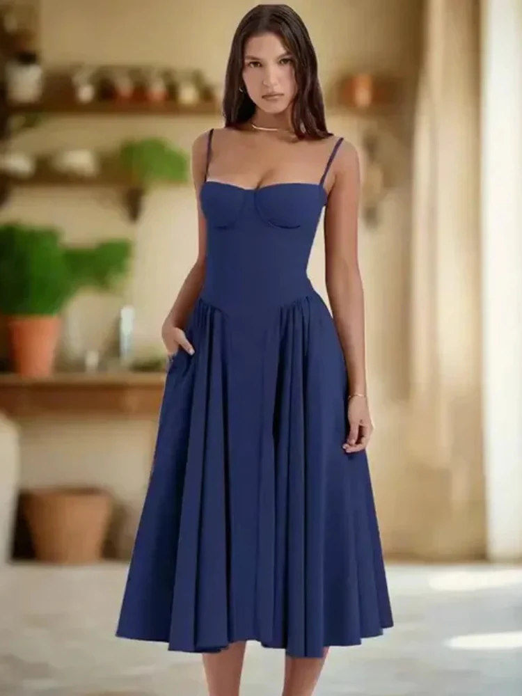 Damen elegantes Taillenformendes Sommerkleid | Midi - Image 10