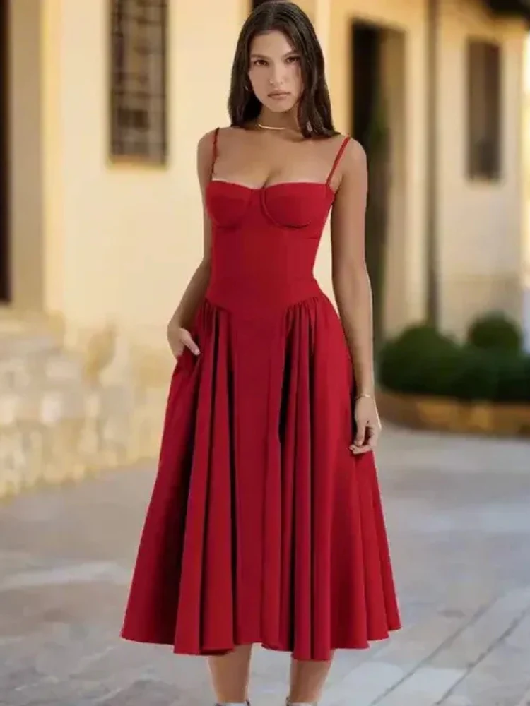 Damen elegantes Taillenformendes Sommerkleid | Midi - Image 4