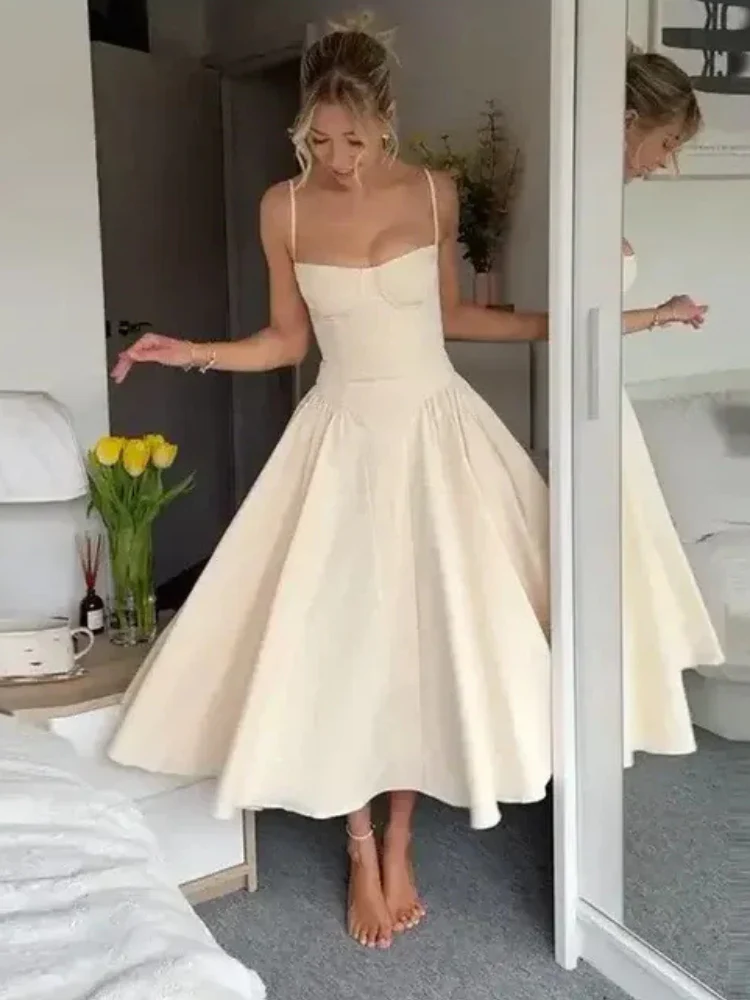 Damen elegantes Taillenformendes Sommerkleid | Midi - Image 7