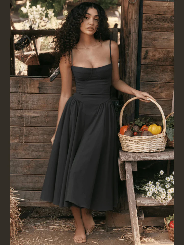 Damen elegantes Taillenformendes Sommerkleid | Midi - Image 9