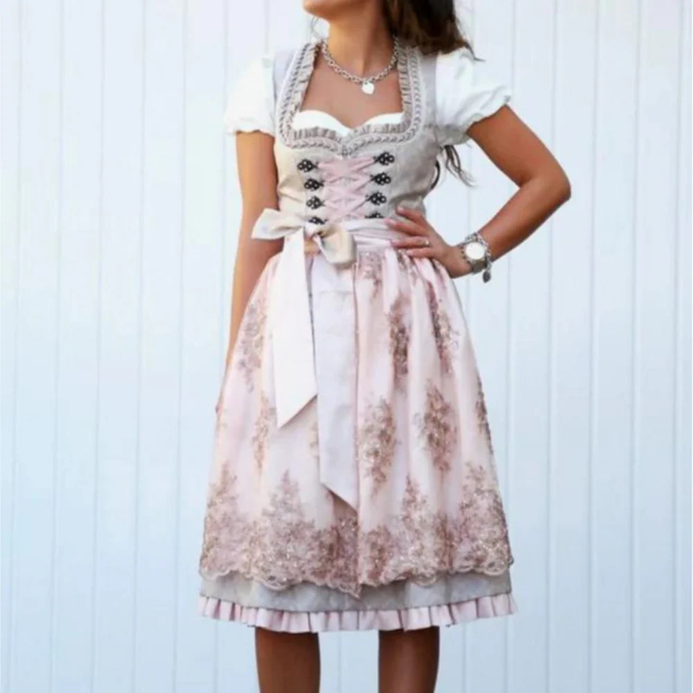 Damen Elegantes Trachtenkleid | Midi Dirndl Kleid - Image 2