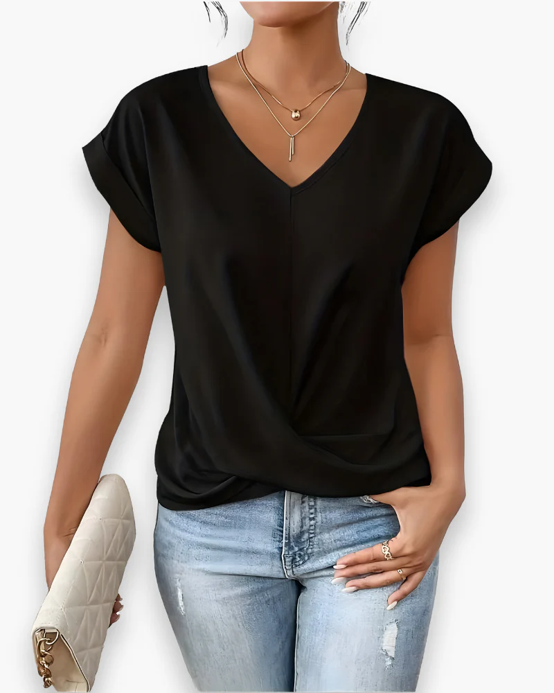 Damen Elegantes Twist Front Top | V-Ausschnitt - Image 2
