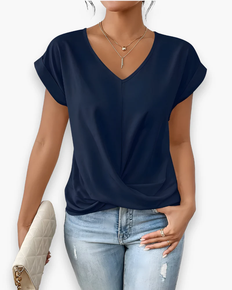 Damen Elegantes Twist Front Top | V-Ausschnitt - Image 3