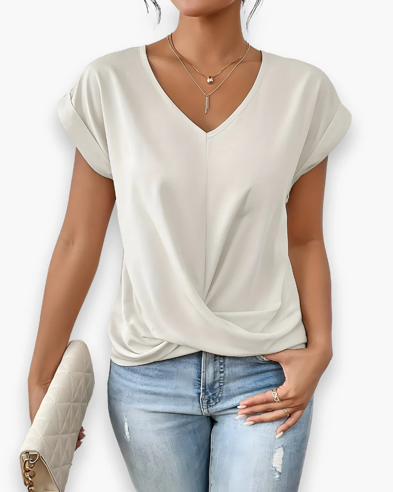Damen Elegantes Twist Front Top | V-Ausschnitt - Image 4