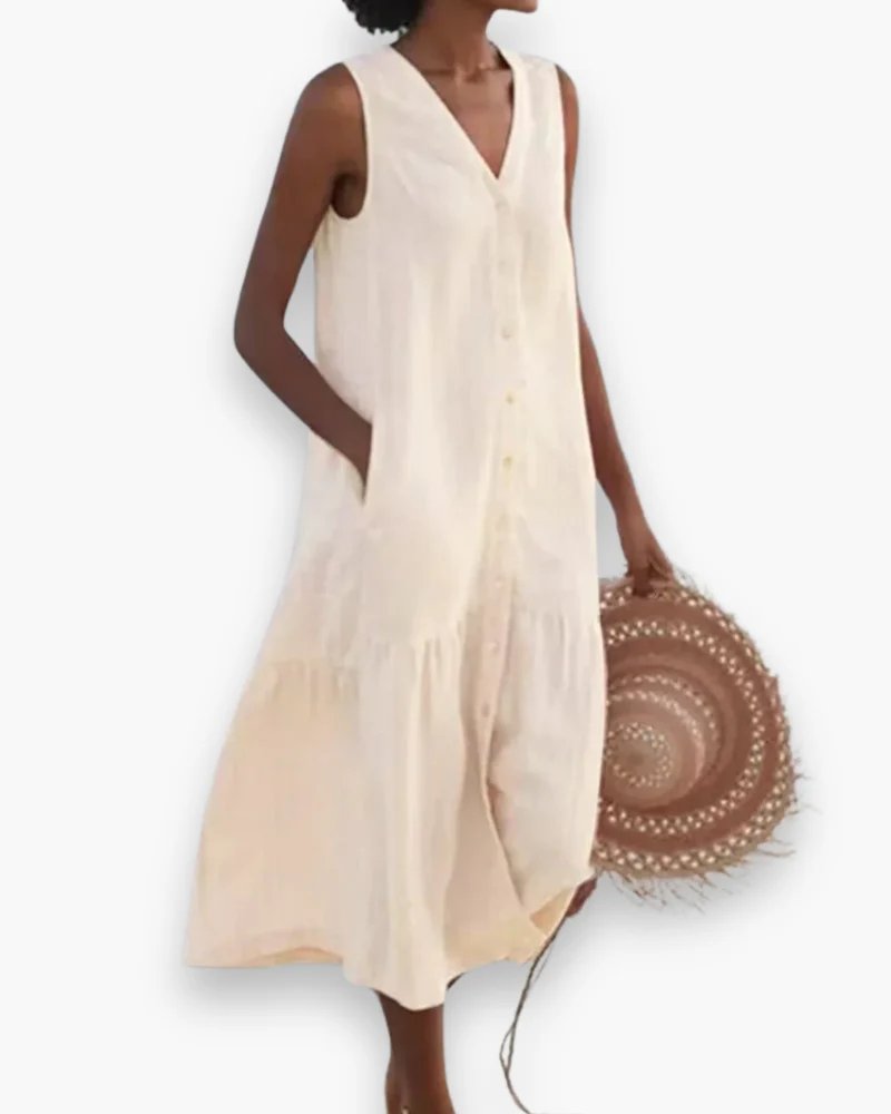 Damen Elegantes V-Ausschnitt Kleid | Sommer kleid - Image 2