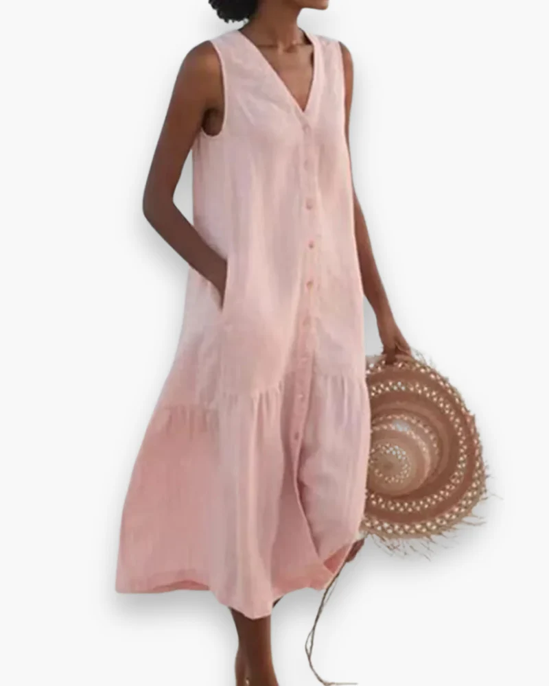 Damen Elegantes V-Ausschnitt Kleid | Sommer kleid - Image 3