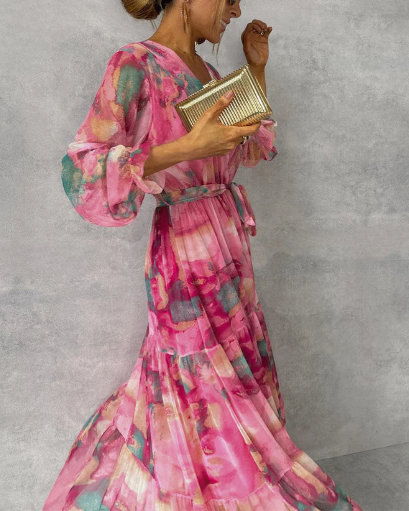 Damen Elegantes Wickelkleid | Maxi Festliches Kleid - Image 4