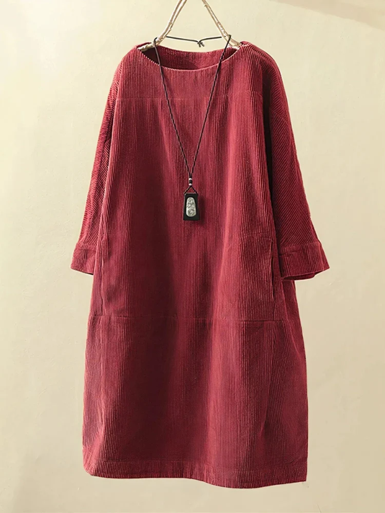 Damen entspanntes schlichtes Sommerkleid | Midi - Image 2