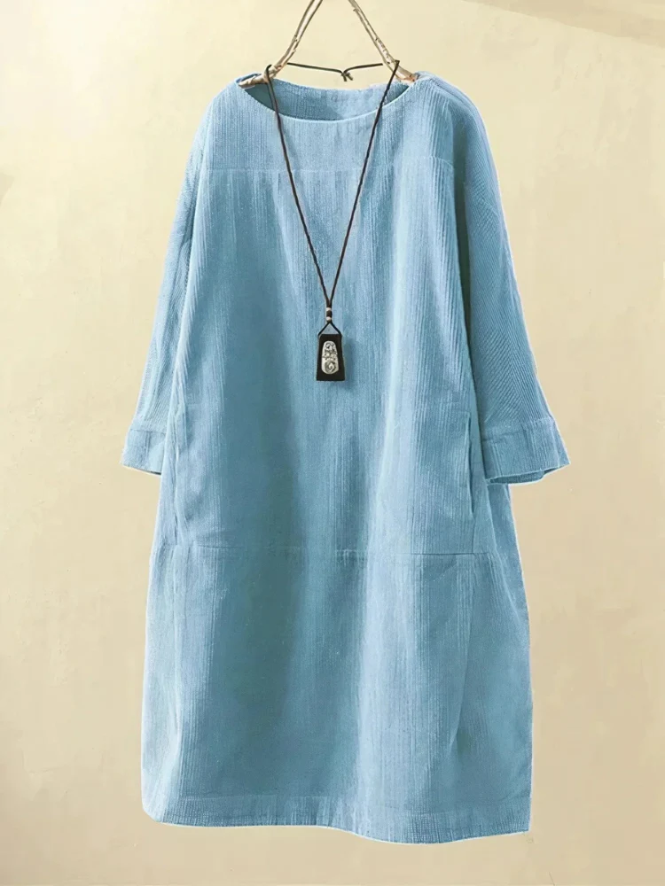 Damen entspanntes schlichtes Sommerkleid | Midi - Image 5