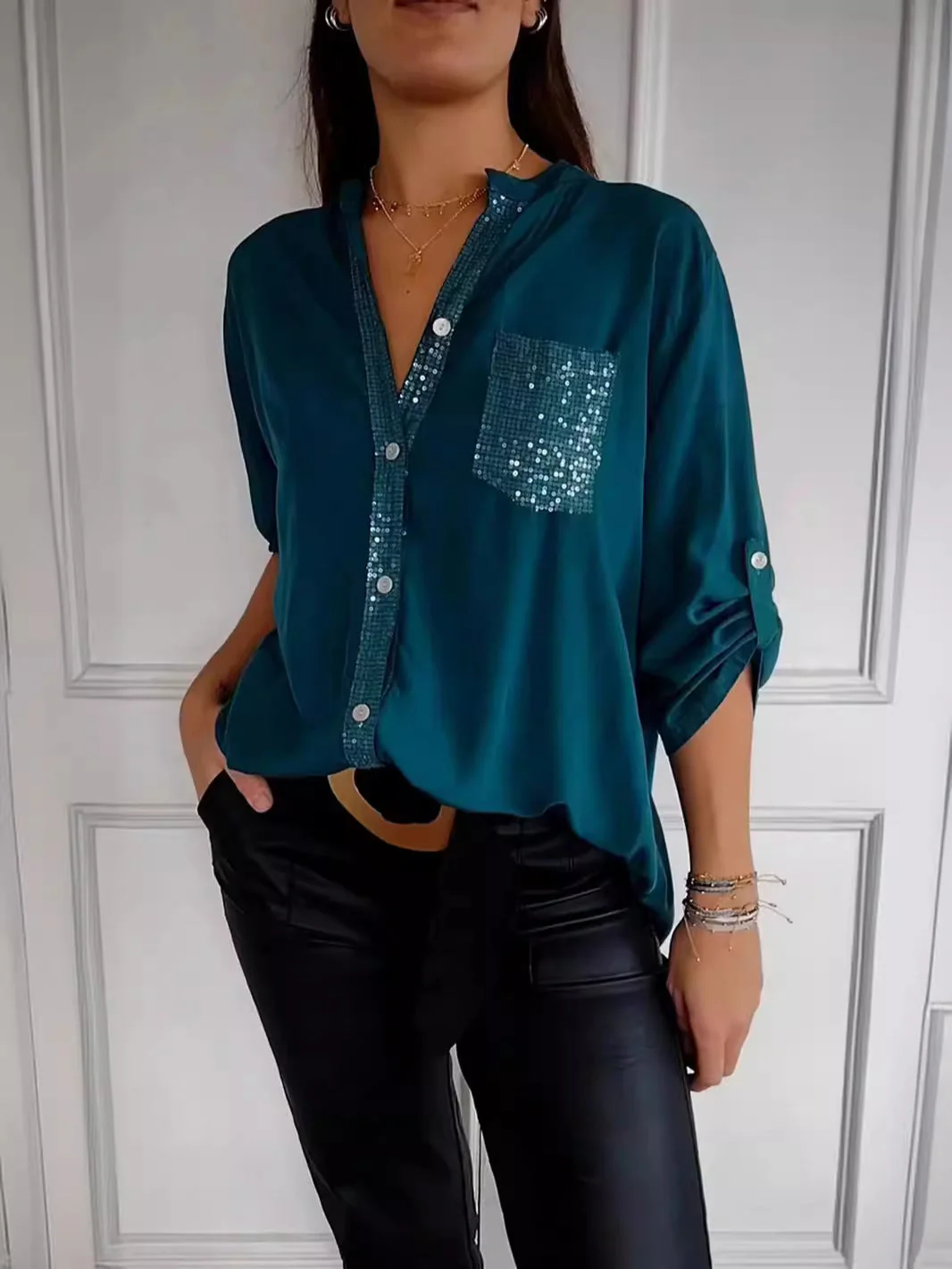 Damen Festliche Button Down Hemd | Langarm - Image 8