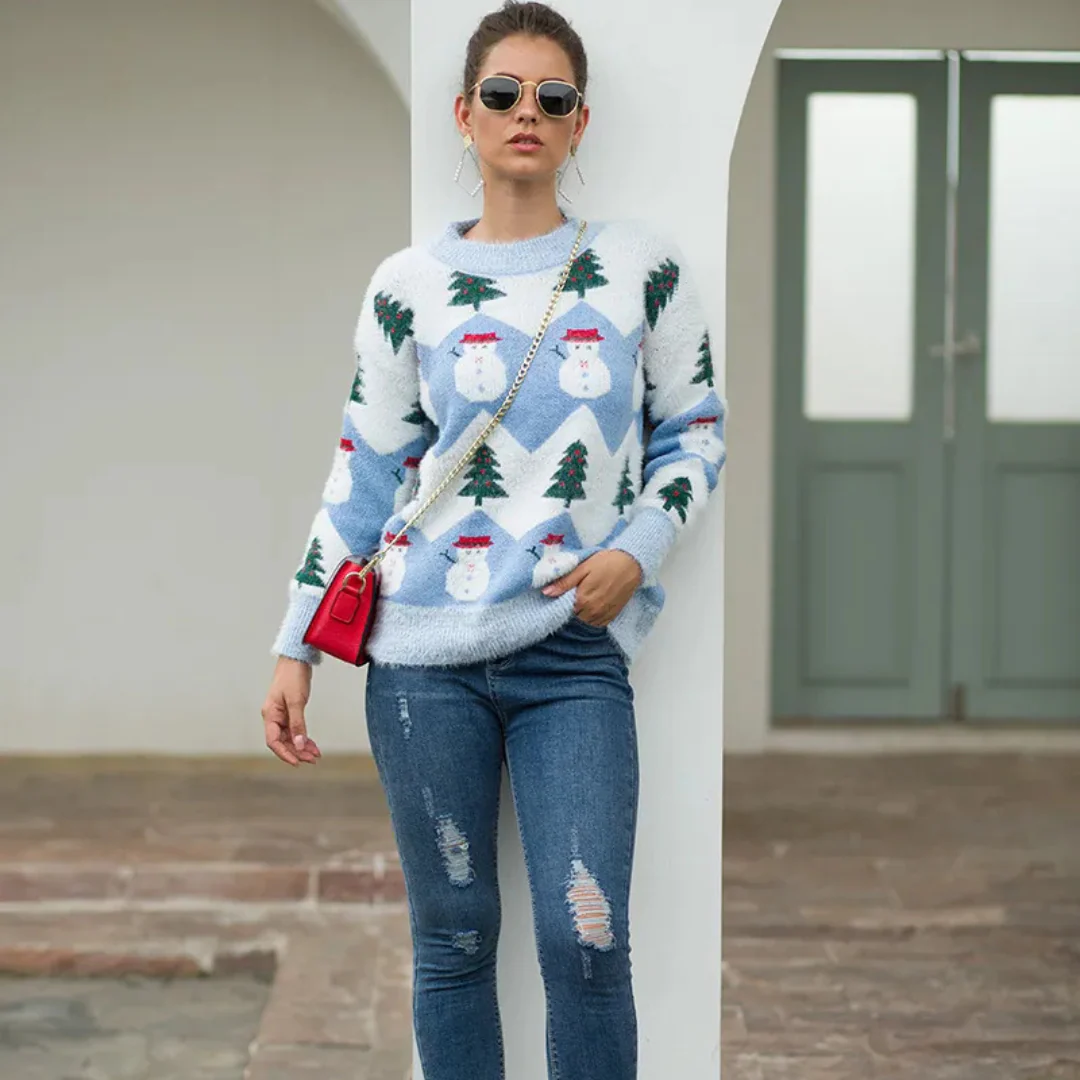 Damen Festlicher Strickpullover Warm Acryl - Image 2