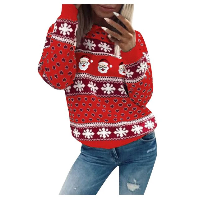Damen Festlicher Weihnachtspullover Warm Hochwertiges Material - Image 3