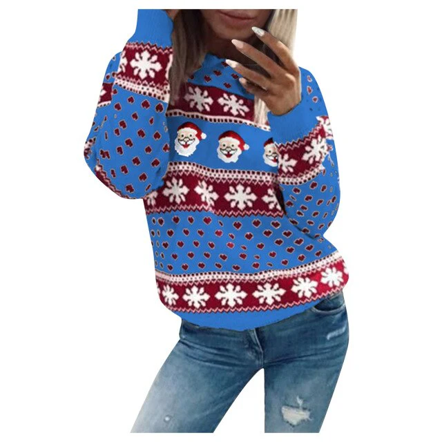 Damen Festlicher Weihnachtspullover Warm Hochwertiges Material - Image 4