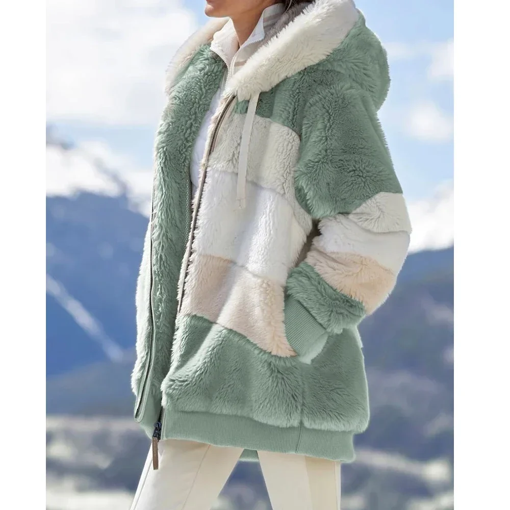 Damen Fleece Jacke | Mit Kapuze