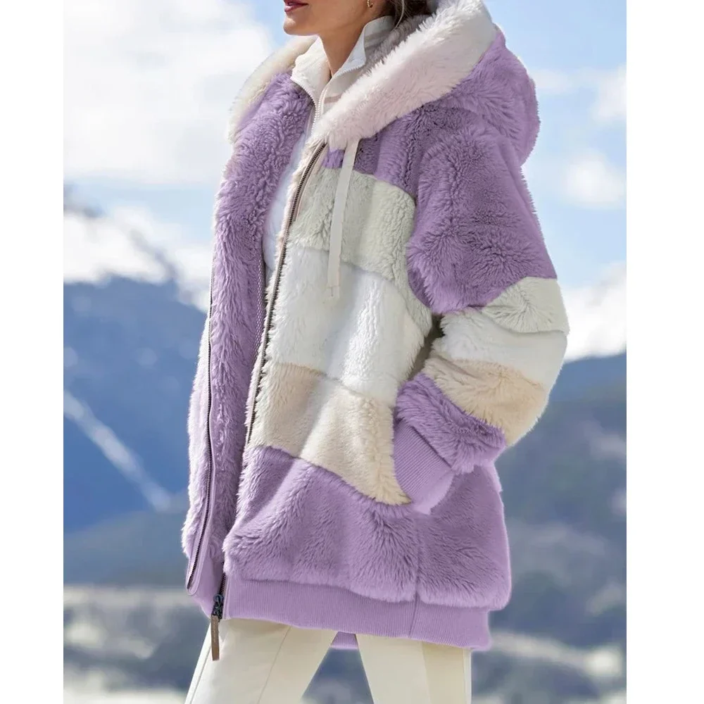 Damen Fleece Jacke | Mit Kapuze - Image 3