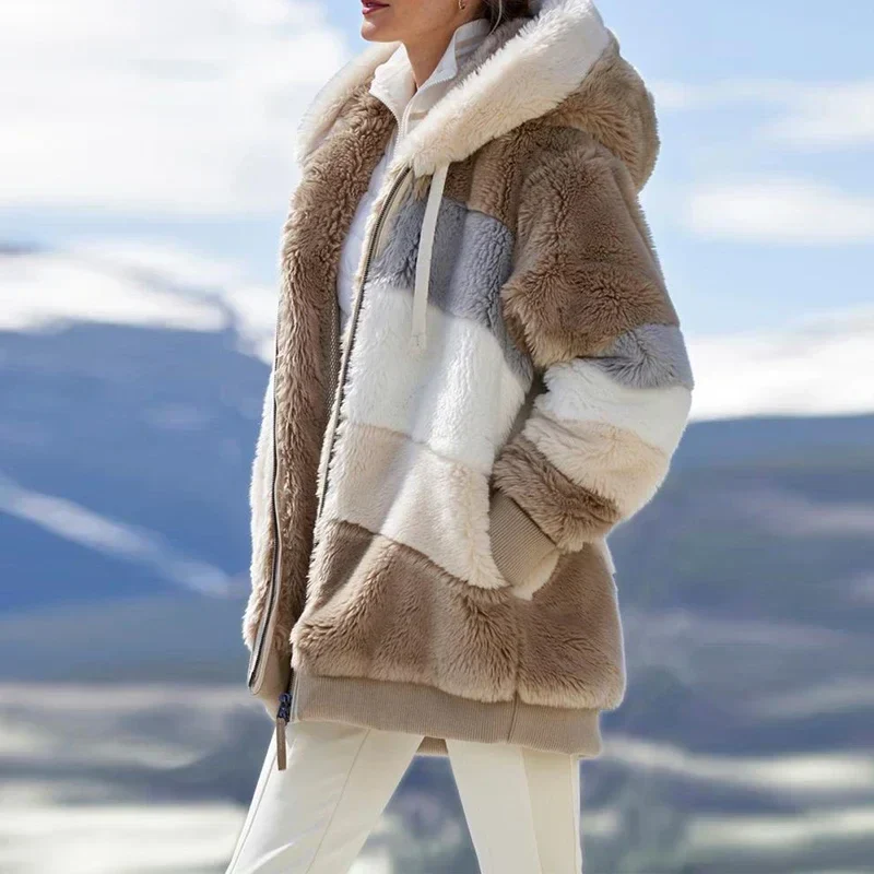 Damen Fleece Jacke | Mit Kapuze - Image 6